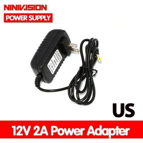 Universal AC 100-240V US Plug For DC 12V 2A 24W Power Supply Adapter Charger For LED Strips CCTV Security Camera Top Sale
