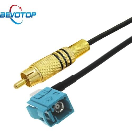Universal Fakra Z Female Right Angle to RCA Male Plug Video Cable Adapter Pigtail Car Reversing Rear View Camera Adapter Cable