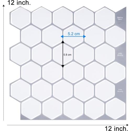 Peel And Stick Toilet Backsplash Waterproof And Oil-Proof Home Decorations Easy To Install Wallpaper Hexagonal Wall Tiles