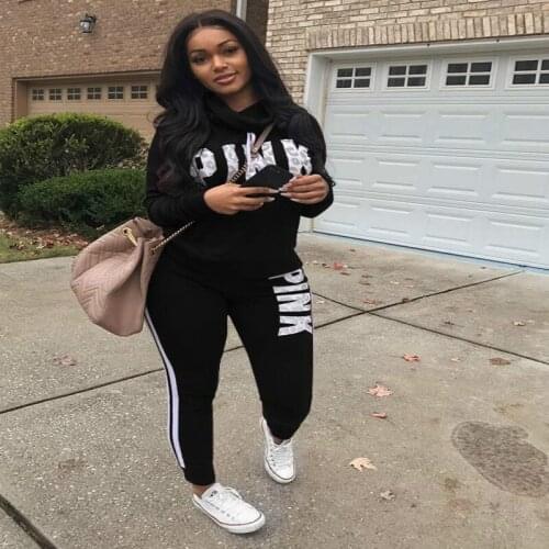 Letter Print Long Sleeve Sportswear Sweat Suits Women Autumn and Winter Casual Female Tracksuit Two Piece Set Outfits Sweatsuit
