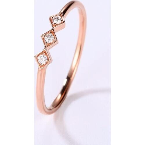 European And American Rose Gold Ladies Small Broken Diamond Zircon Engagement Ring Fashion Romantic Luxury Jewelry Gift