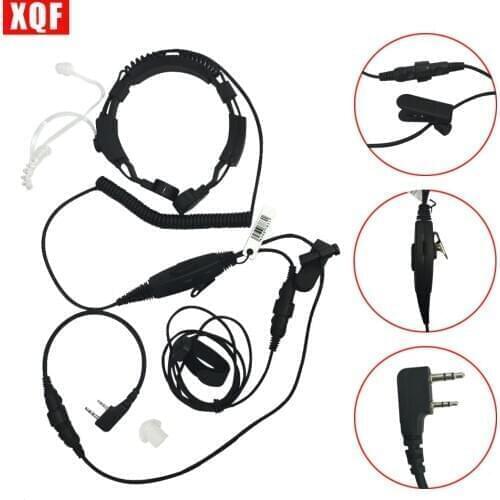 10PCS Professional Tactique Military Police BodyGuard Flexible Throat Mic Covert Acoustic Tube Earpiece Headset With Finger PTT