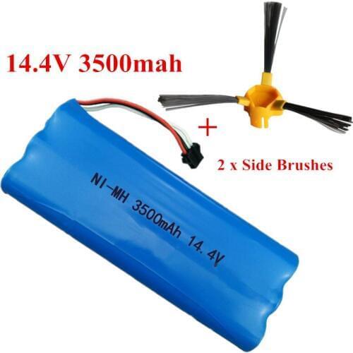 14.4V 3500mAh For Cobos Ecovacs D540 D550 D560 D570 D580 Ni-MH battery pack Sweeper Vacuum Cleaner Battery+2pcs Side Brushes