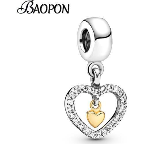 2Pcs/Lot Classic Forever my Heart Charms Pendant fit Brand Bracelets Necklace for Women Jewelry Making Christmas Gift