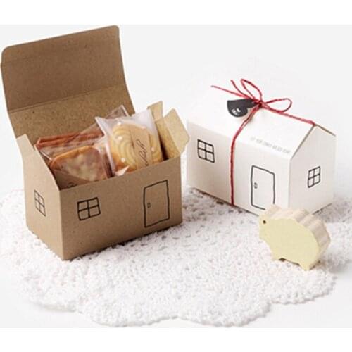 300pcs Craft Paper Gift Boxes Handmade Soap Small house shape Packaging Box Jewelry/Cake/Handicraft/Candy Storage Paper Boxes