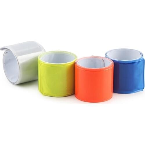 4pcs Running Cycling Reflective Tape Warning Bike Safety Bicycle Tie Leg Strap Pants Fluorescent Reflective Tape