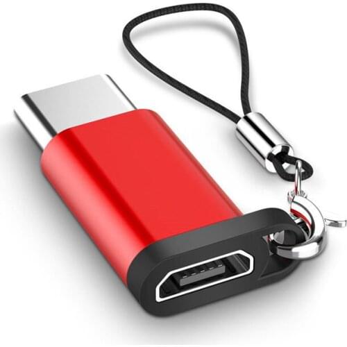 Aluminium Alloy Micro USB To Type C Adapter Converter Connector for Phone Tablet with Lanyard Phone Accessories For Xiaomi