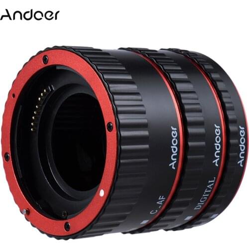 Andoer Colorful Metal TTL Auto Focus AF Macro Extension Tube Ring for Canon EOS EF EF-S 60D 7D 5D II 550D Red/ Blue/Sliver/Gold