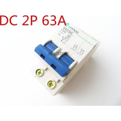 DC 2P 63A Circuit breaker MCB 2 Poles Solar Energy Photovoltaic PV Mini DC Air switch antiflame rohs