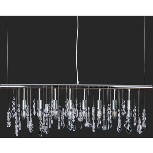 Free Shipping Modern Pendant Lamp Crystal Hanging Light Chrome for Dinning Living Room Suspension Lighting Length 100cm xu