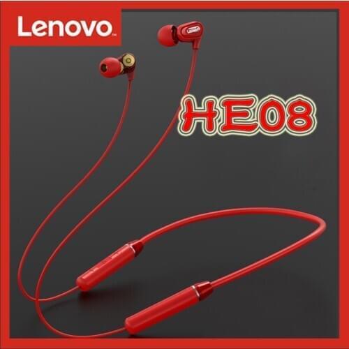 Lenovo HE08 Neck-mounted Bluetooth Headset 4 Speakers Standby 120 Hours 10M Barrier-free