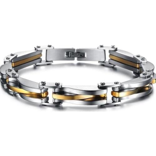 Stainless Steel Hip Hop Men Punk Rock Bracelet Bangle Jewelry Gift For Him Best Father Days Gift