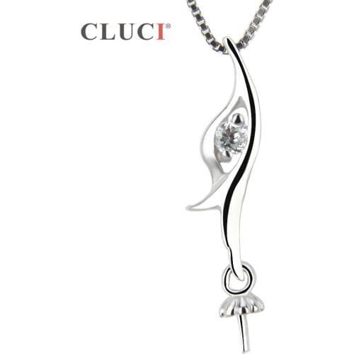 CLUCI 925 sterling silver pendant accessory for women DIY pearls pendant, pendant jewelry gift , can stick pearl on SP145SB