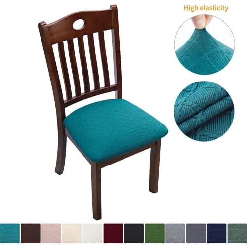 Chair Cover Elastic Spandex Jacquard Dining Chair Seat Covers Removable Washable Seat Cover Stretch Protective Cover Protector