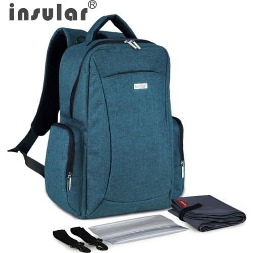Insular Multifunctional Large Capacity Baby Diaper Bag Backpack Mommy Bag Nappy Bag Backpack Include Plastic Napkin Box