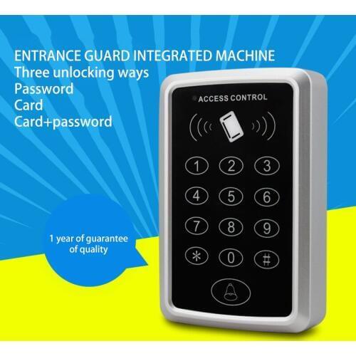 Access Control Card Swipe Password Access Control System Set Single Double Doors Glass Door Intelligent Access Control Machine