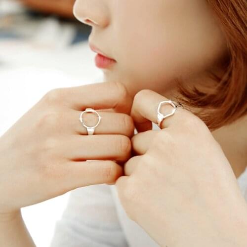 925 Sterling Silver Round Rings for Women Jewelry Fashion Open Adjustable Finger Ring Free Shipping