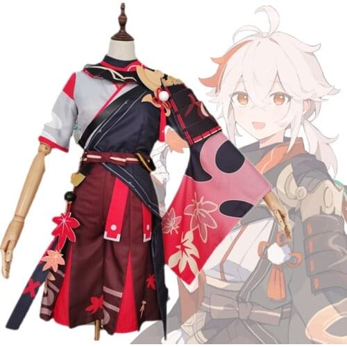 Game Genshin Impact Kaedehara Kazuha Cosplay Costumes Set Cloak Top Pants Accessories Suit Adult Unisex Prop