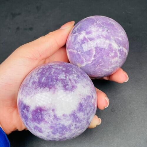 Natural Lepidolite Crystal Ball Polished Crafts Wish Ball Home Decoration Chakra Reiki