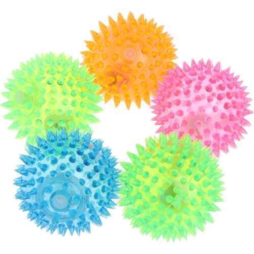2018 NEW Pet Ball Dog Cat Puppies Flash Light Squeaky Sensory Novelty High Bouncing Rubber Cachorro Dog Toys Kitten Kitty