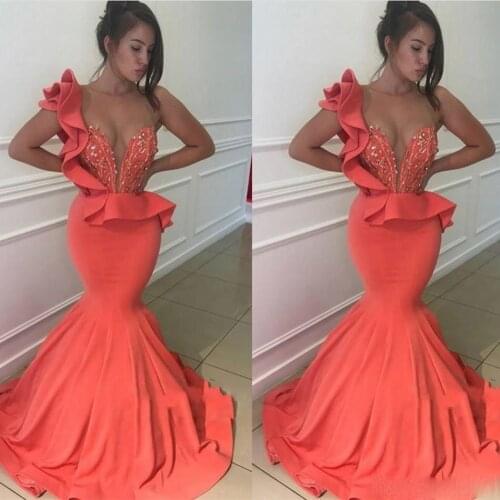 Abiye abendkleider Modest Evening Dresses Mermaid Party Gowns Beaded Pleated Robe De Soiree Sexy Long Evening Dress