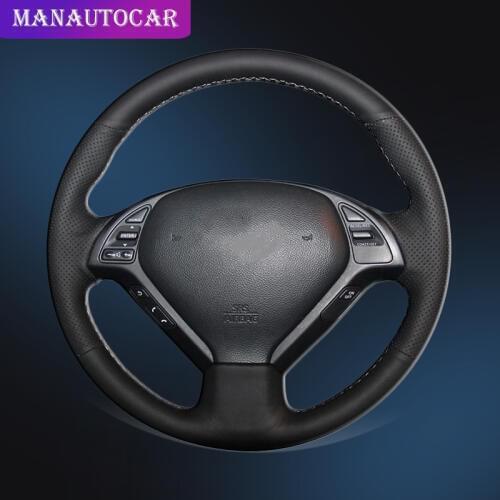 Car Braid On The Steering Wheel Cover for Infiniti G G25 G35 G37 EX EX35 EX37 Q Q40 Q60 QX50 (US) 2014-2018 Auto Car-styling
