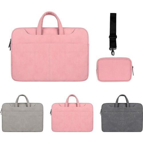 Wholesale grey laptop bag shoulder messenger bag 15.6 13.3 15.4 Leather Laptop bag case casual Laptop bag for women/men