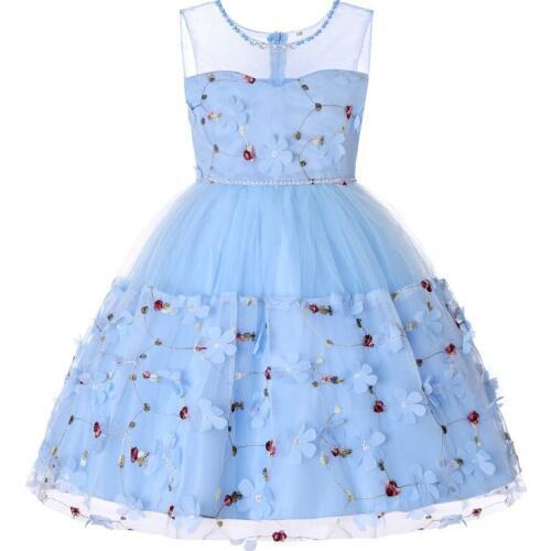 Flower Girls Dresses For New 2020 Clothes Party Baby Girls Sleeveless Princess Wedding Dress Children Party