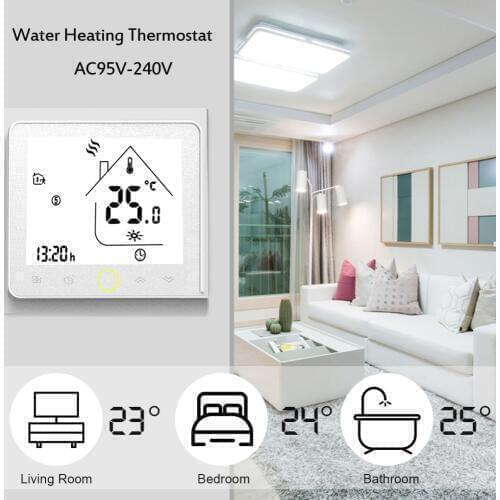 Programmable Thermostat for Water heating LCD Display Touch Screen NTC Sensor Room Temperature Controller Modbus Communication