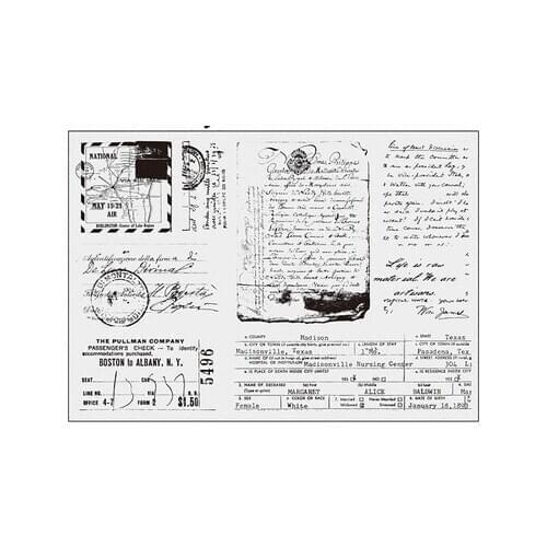 CLEAR STAMP book page DIY Scrapbook Card album paper craft silicon rubber roller transparent stamps 160