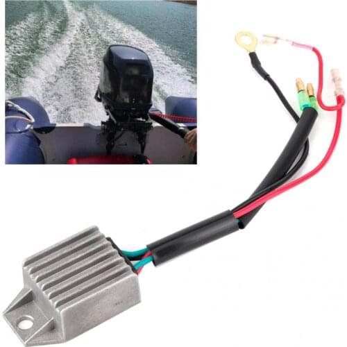Voltage Regulator Rectifier for 2 Stroke 15HP Outboard Motor Fishing Boats Motors Silver Aluminium Alloy Voltage Stabilizer