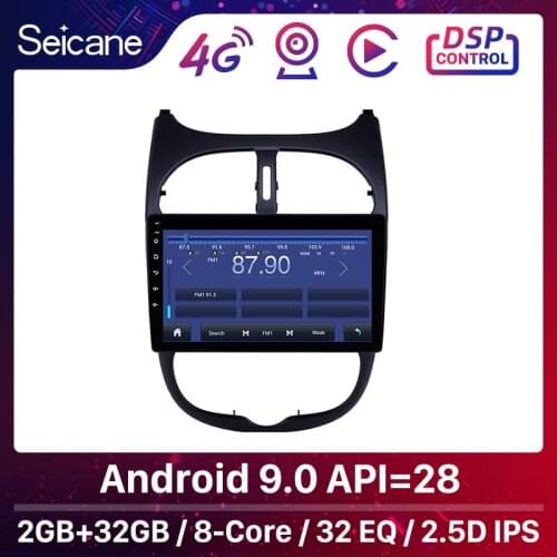 Seicane Android 10 2DIN Car Head Unit Radio Audio GPS Multimedia Player For Peugeot 206 2000 2001 2002 2003 2004 2005 2006-2016