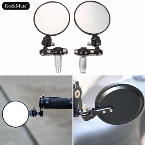 Foldable Round Rear View Side Mirrors For Motorcycle Sport Bike Retro Cafe Racer 22mm/28mm Handlebar Bar Ends Rearview Mirror