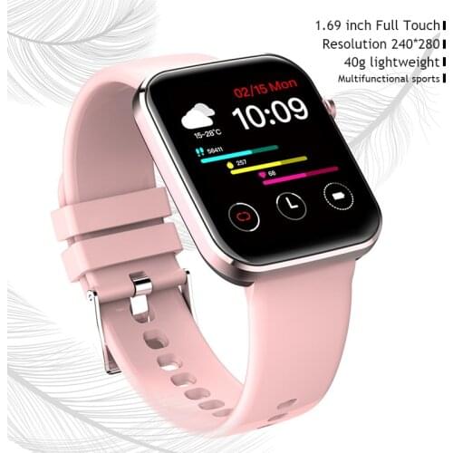 2021 P15 Smart Watch 1.69 Inch Men Full Touch Screen IP67 Waterproof Women Smartwatch for Xiaomi iOS Android Phone