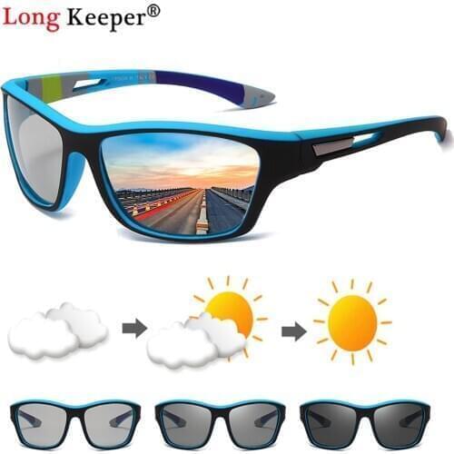 Photochromic Sunglasses Men Polarized Square Chameleon Glasses Male Change Color Sun Glasses Day Night Vision Drivers Eyewear