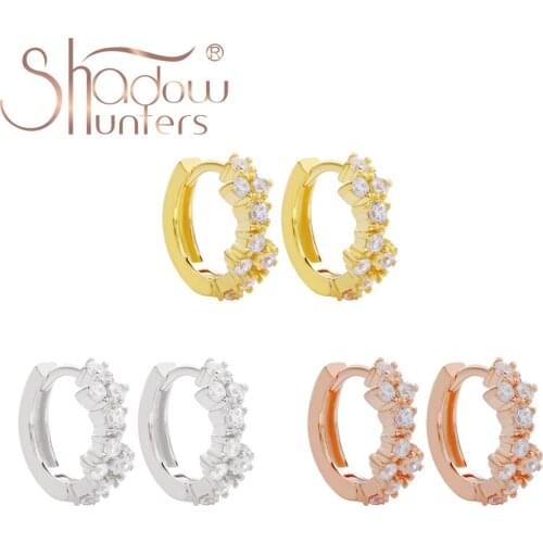 SHADOWHUNTERS Real 925 Sterling Silver Huggies Hoop Earrings For Dating Zircon Teeny Earing High Quality Women Jewelry Making