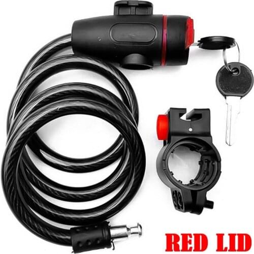 Universal Anti-Theft Bike Bicycle Lock Stainless Steel Cable Coil For Castle Motorcycle Mtb Bike Security Lock With 2 Keys