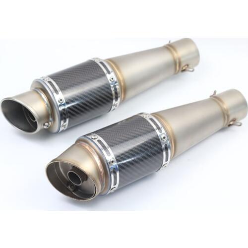 Motorcycle Exhaust Muffler Pipe Escape Slip-on Carbon Fiber Exhaust With DB Killer For FZ6 GY6 CB400 MSX 125 AK202