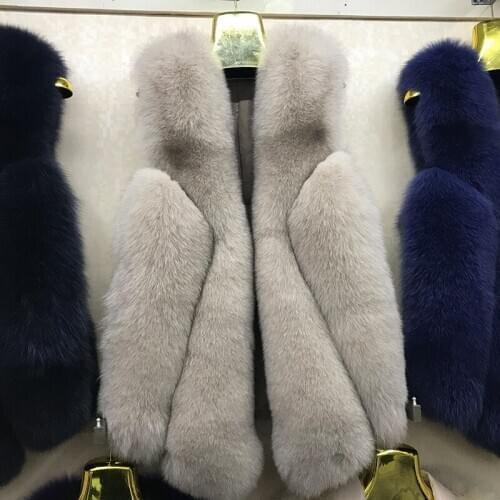 Women real fox fur vest sleeveless natural fur coat female New Arrivals Autumn Winter Thick Warm Gilet Waistcoat