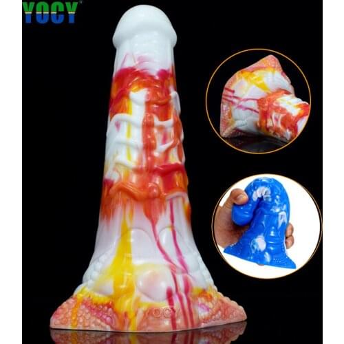 Animal Dildo Big Huge Beast Cock Fantasy Ass Stuffed Penis Sodomy Sex Toys Colorful Anal Masturbation Massager Sucking Dicks