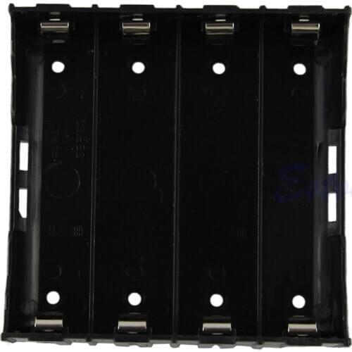1Pc 4x 18650 Li-ion Battery Storage Plastic Clip Holder Case Box 8 Pin Contact Black