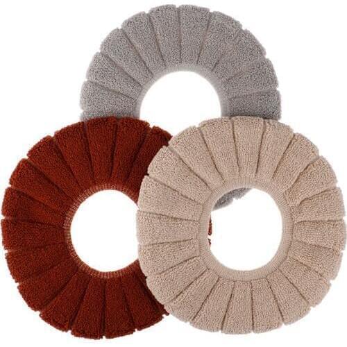 1Pcs Velvet Coral Bathroom Toilet Seat Cover Washable Pumpkin Pattern Soft Cushion Comfortable Warm Closestool Mat Seat Case