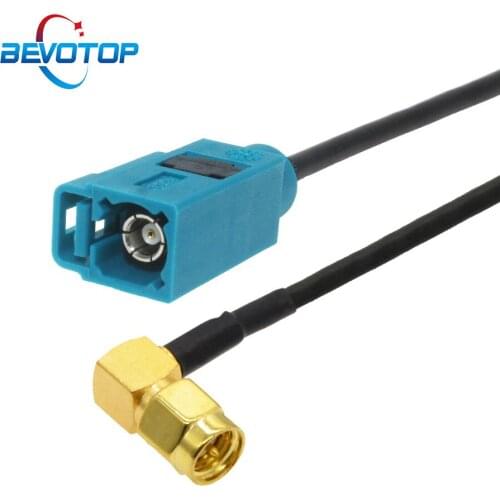 1PCS Right Angle SMA Male to Fakra Z Female Elbow Jack RG174 Pigtail RF Coaxial cable Car Navigation GPS Antenna Extension Cable