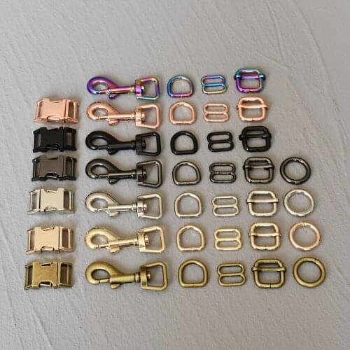 100 Pcs 15mm Metal Straps Slider D Ring Release Belt Buckle Snap Clasp Pin For Pet Dog Collar Leash Harness Accessories 15-1