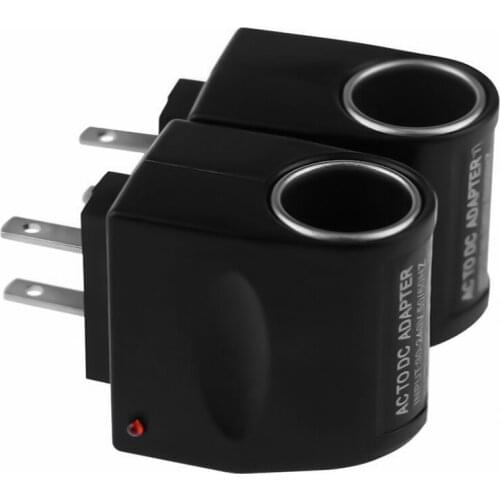2pcs Car Electronics Power Supply Sockets 110V - 240V AC Plug To 12V DC Car Cigarette Lighter Converter Socket Adapter