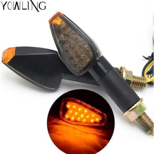 2Pcs Flashing Motorcycle LED Turn Signal Light High quality License Plate Light 12 Led Indicator Light Amber Blinker Light