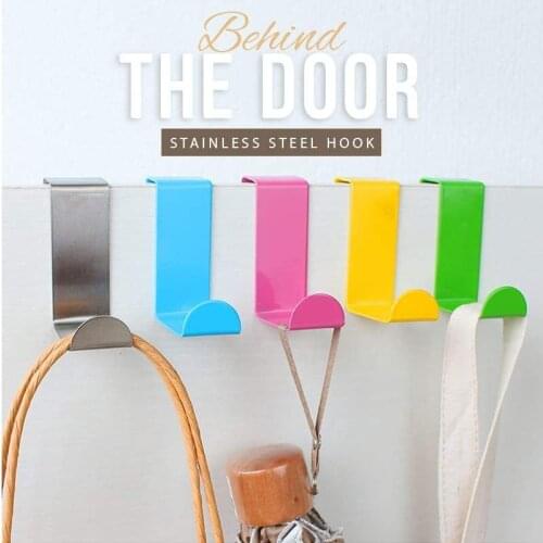 2PCS Door Hook Kitchen Cabinet Clothes Hanger Bathroom Towel Storage Rack Hanging Holder Organizer Bathroom Accessories