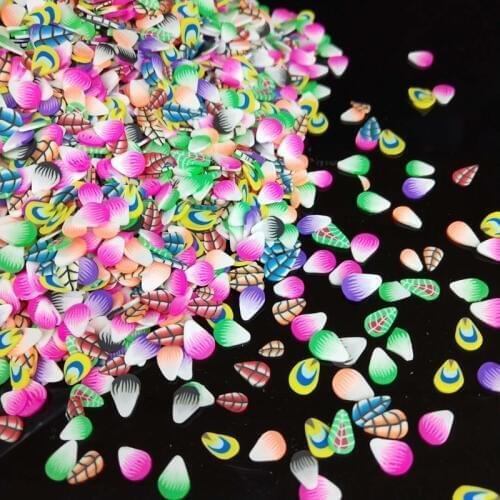 20g/lot Feather Polymer Hot Soft Clay Sprinkles Colorful Leaves Tiny Cute plastic klei Mud Particles Multicolors