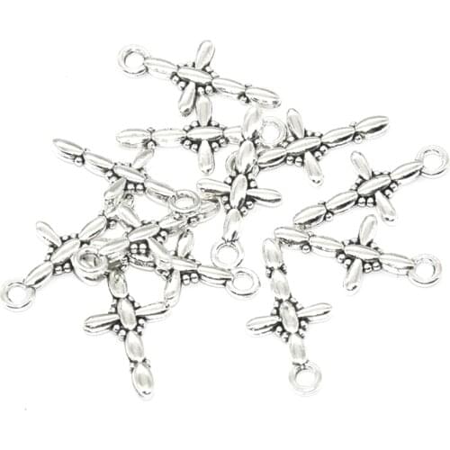 50pcs Vintage Christ Cross Charms fit Pendant Necklace Bracelet DIY Handmade Tibetan Silver Plated Jewelry making 24*12mm