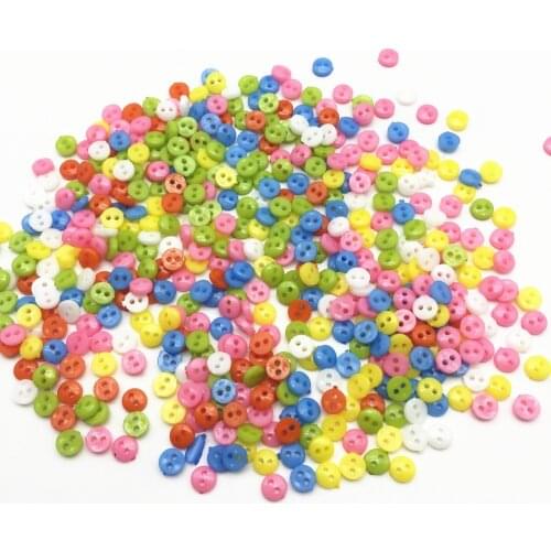 250pcs 6mm Plastic Mini Doll Clothing Button 2-Holes Flatback DIY Handmade Sewing Accessories Scrapbooking Embellishments